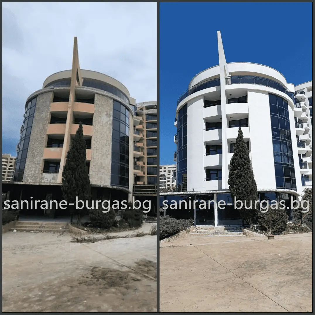 Снимка на хотел Зенит в Слънчев бряг преди ремонт и след реновиране