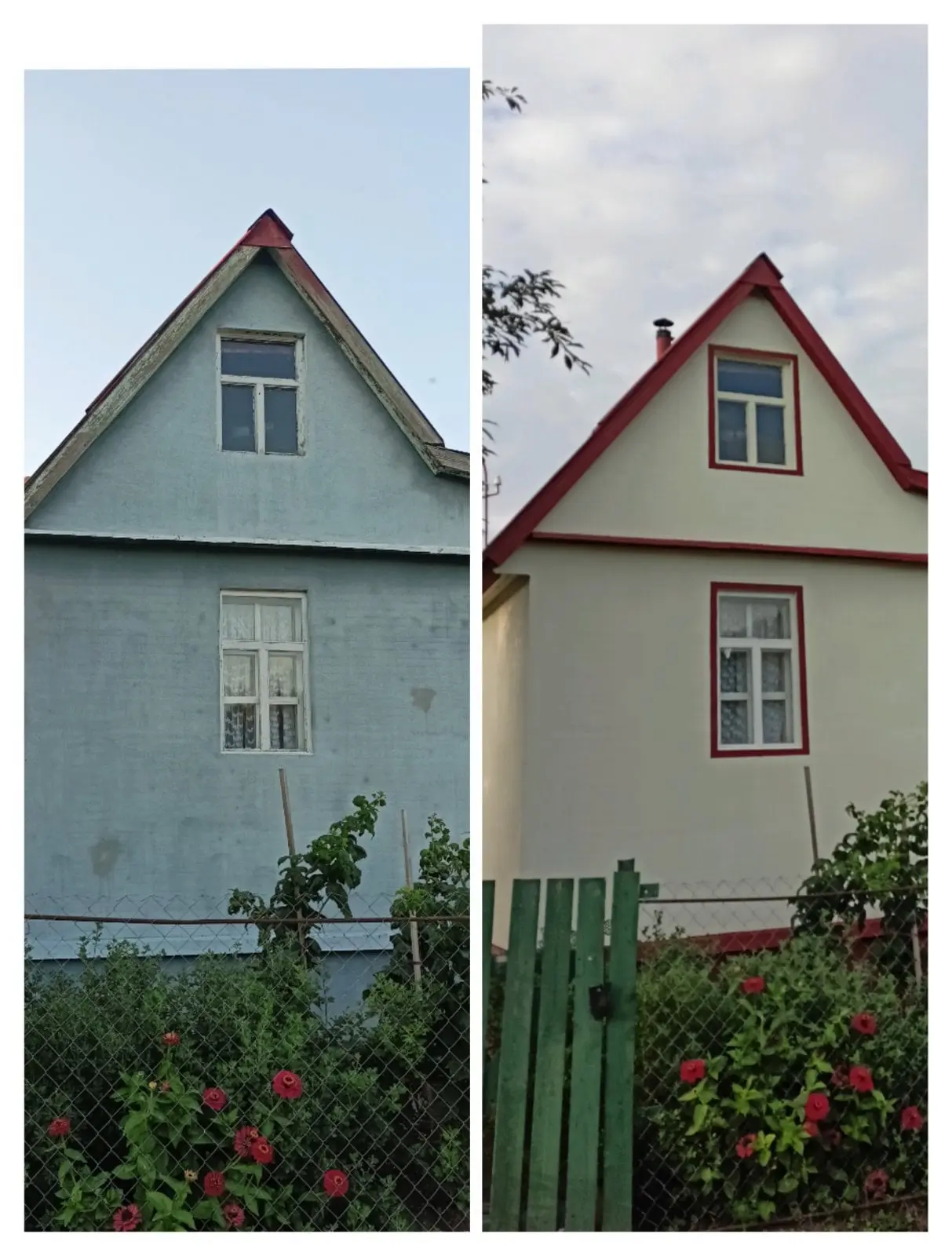 Ремонт и освежаване на малка вилна постройка. Боядисване с фасадна боя